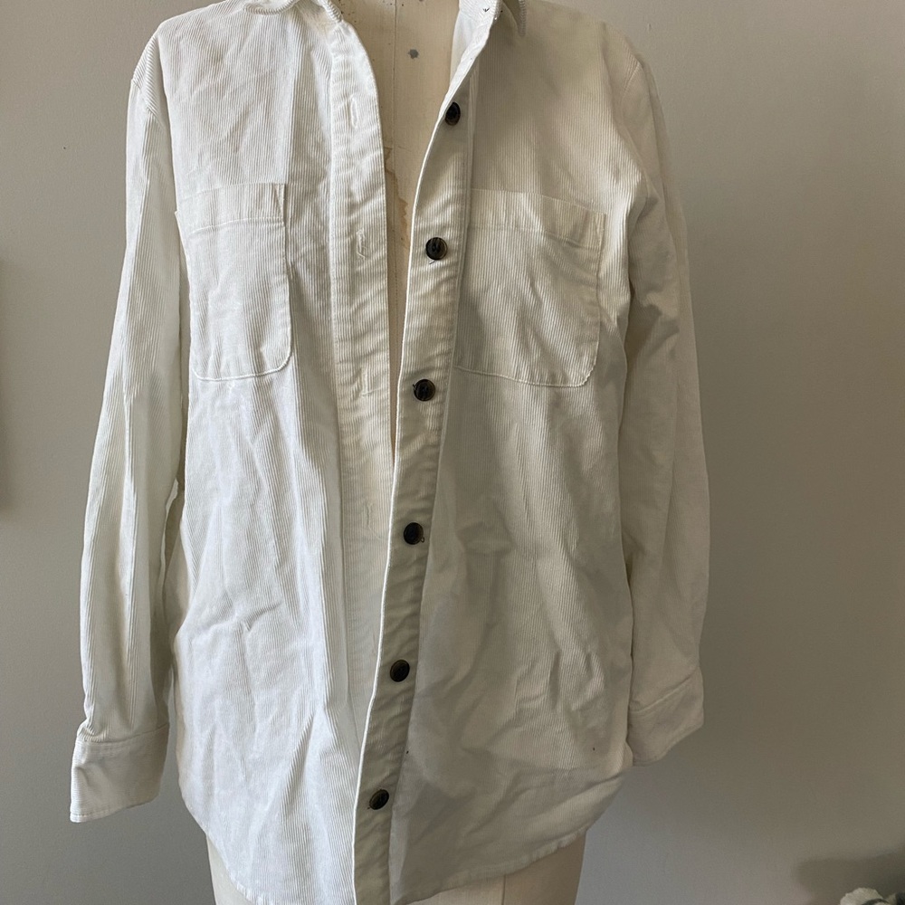 Oversized Women’s White Corduroy Jacket JCREW size S